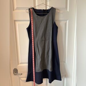 J. Crew Gray and Blue Sheath Dress Sleeveless Size 10.